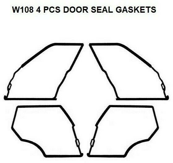 Door Seals Weatherstrip Seal Gaskets 250S 280S 250Se 280Se Mercedes Benz W108